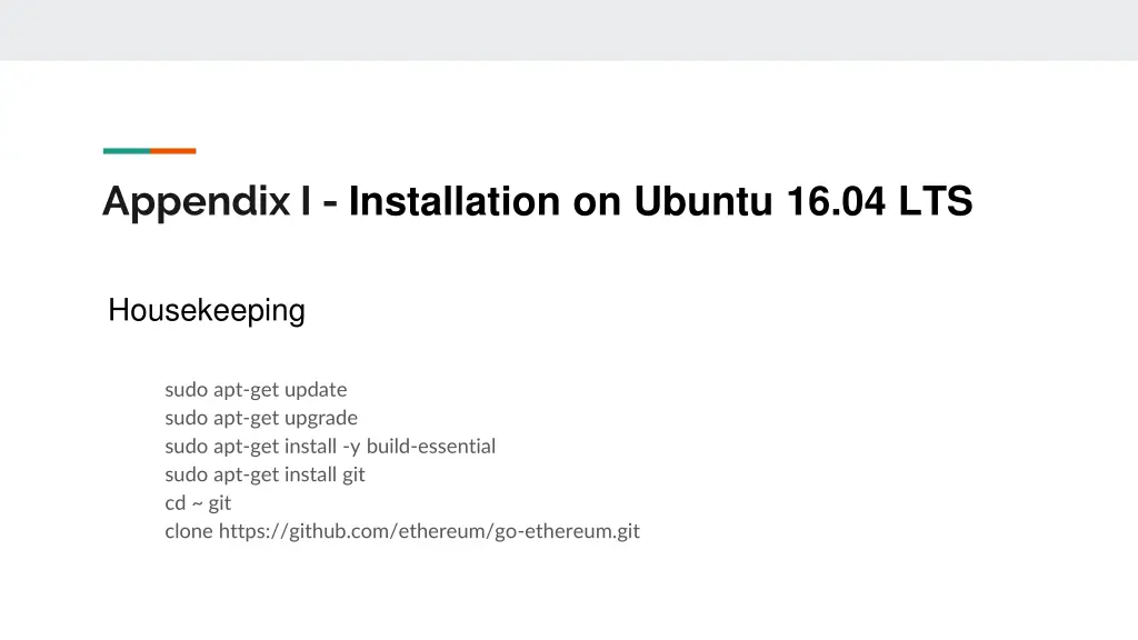 appendix i installation on ubuntu 16 04 lts
