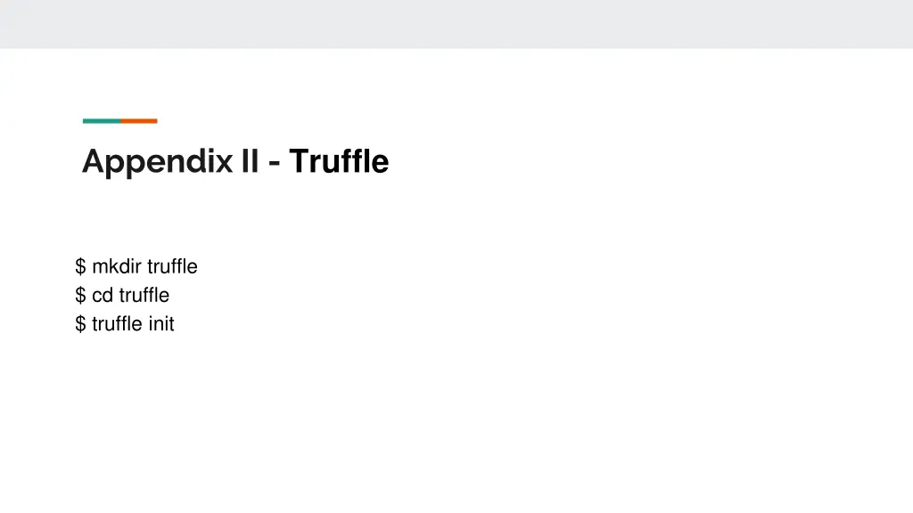 appendix ii truffle 1