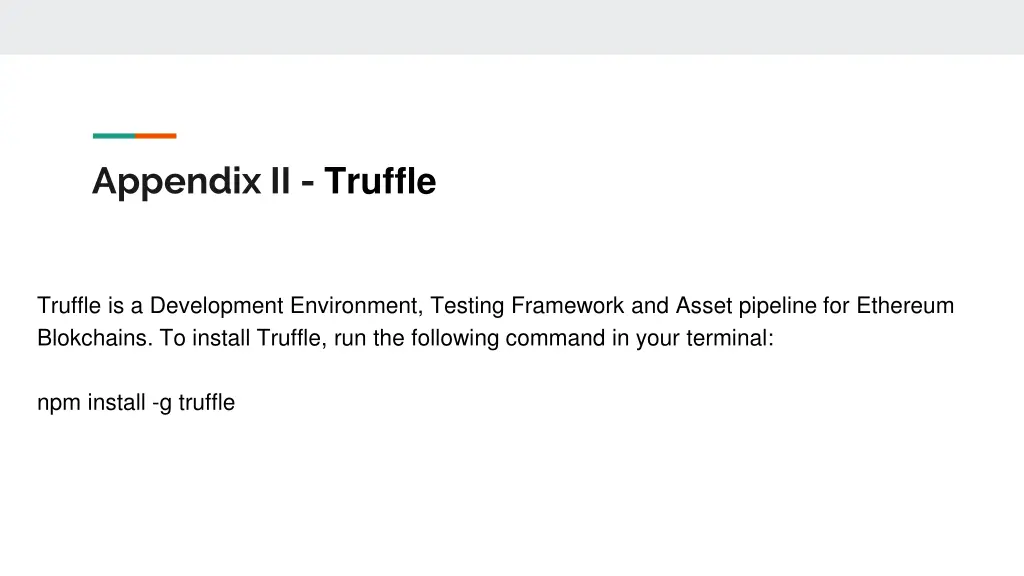 appendix ii truffle