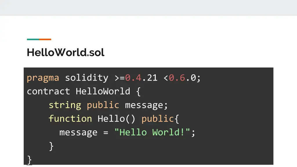 helloworld sol