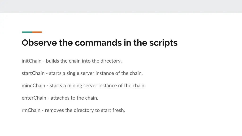 observe the commands in the scripts
