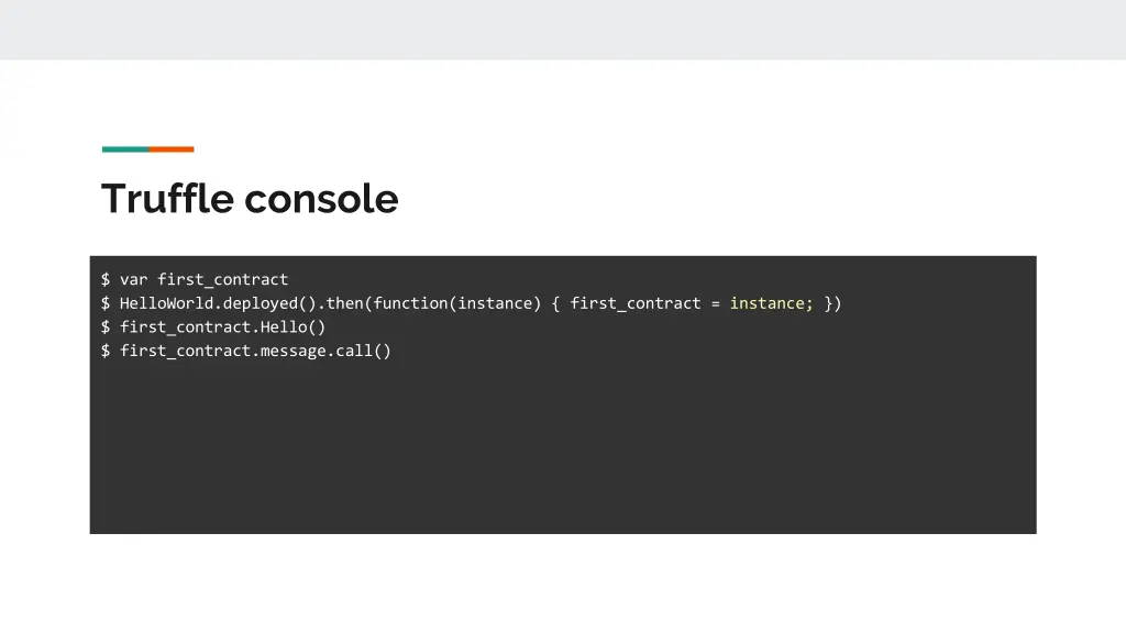 truffle console