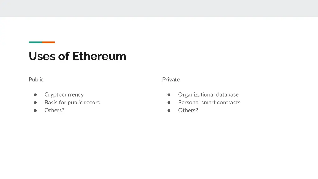 uses of ethereum