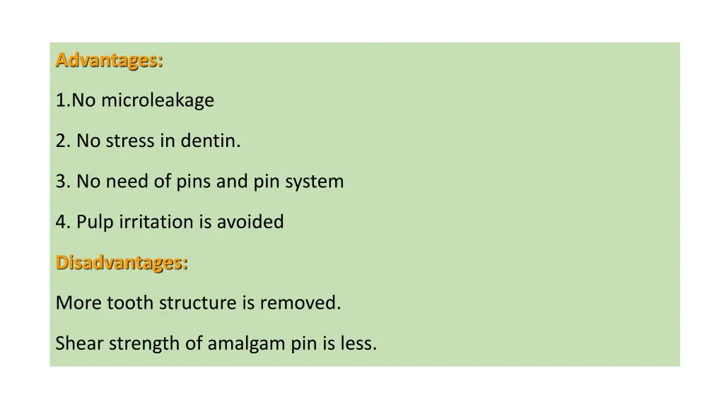 advantages