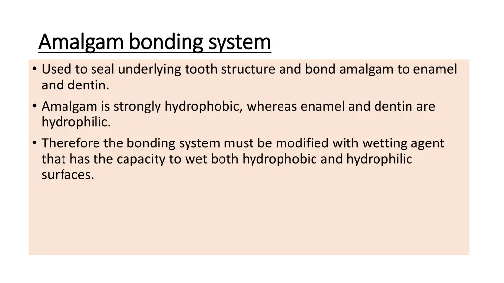 amalgam bonding system amalgam bonding system