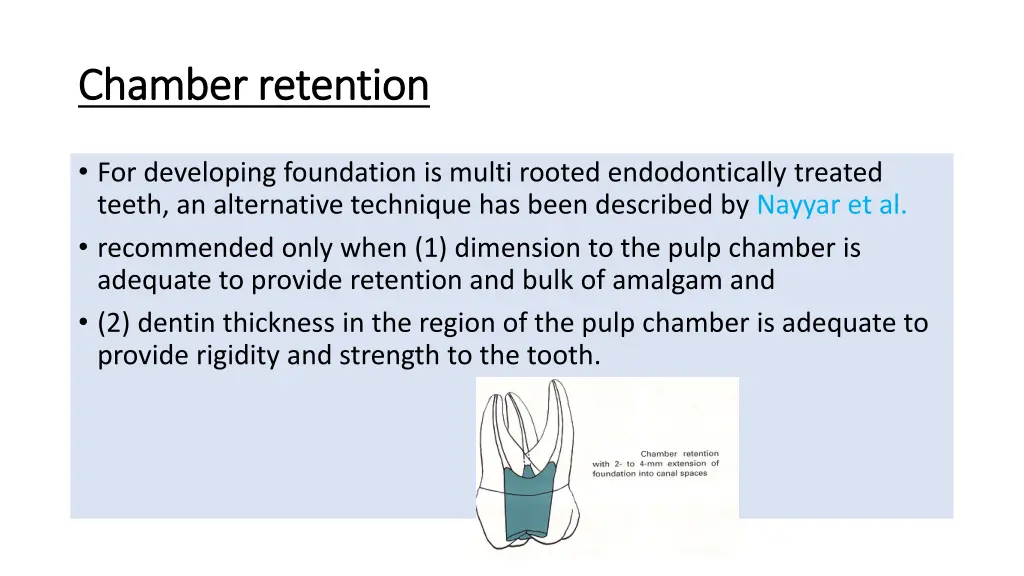 chamber retention chamber retention