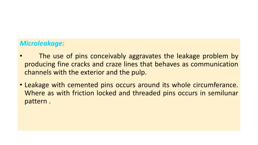 microleakage