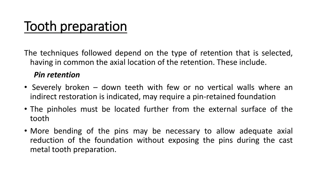 tooth preparation tooth preparation