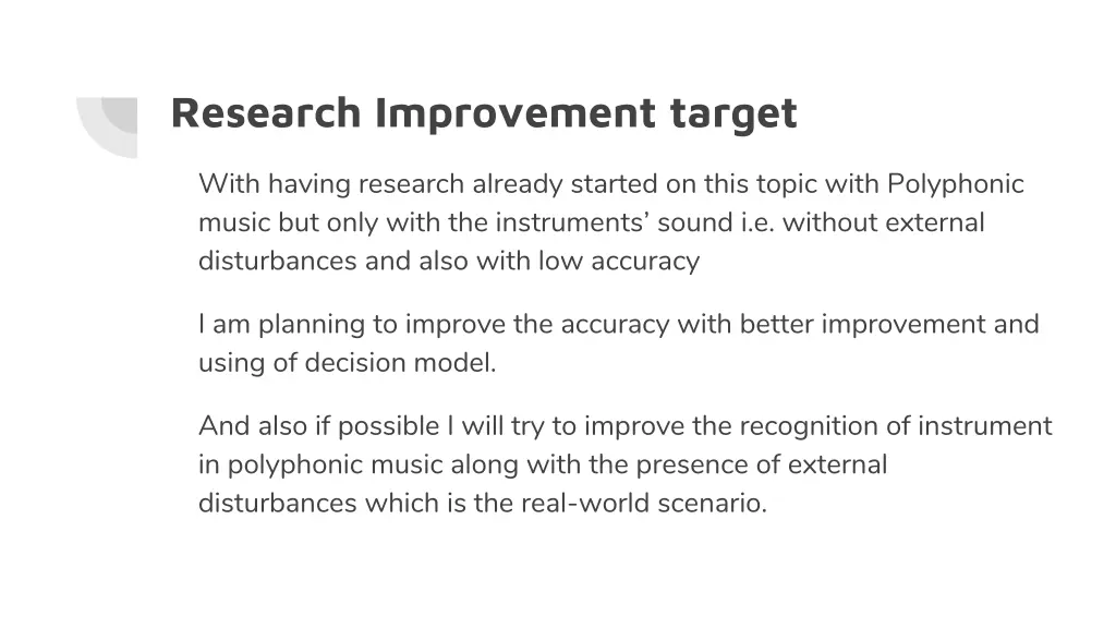research improvement target