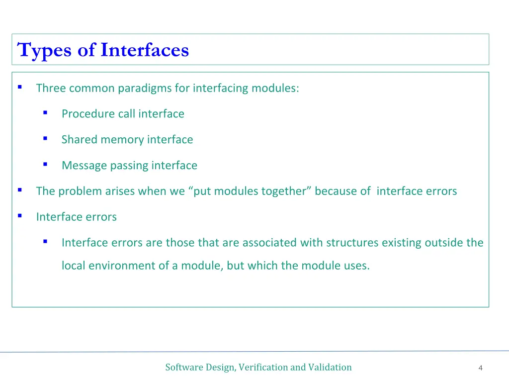types of interfaces