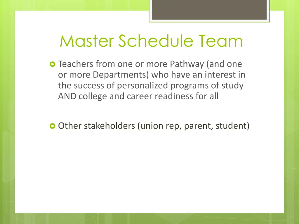 master schedule team
