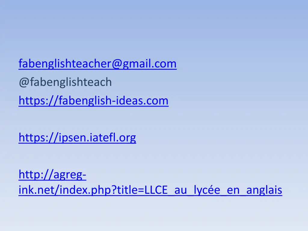fabenglishteacher@gmail com @fabenglishteach