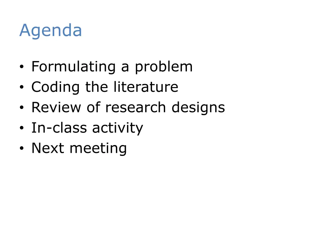 agenda