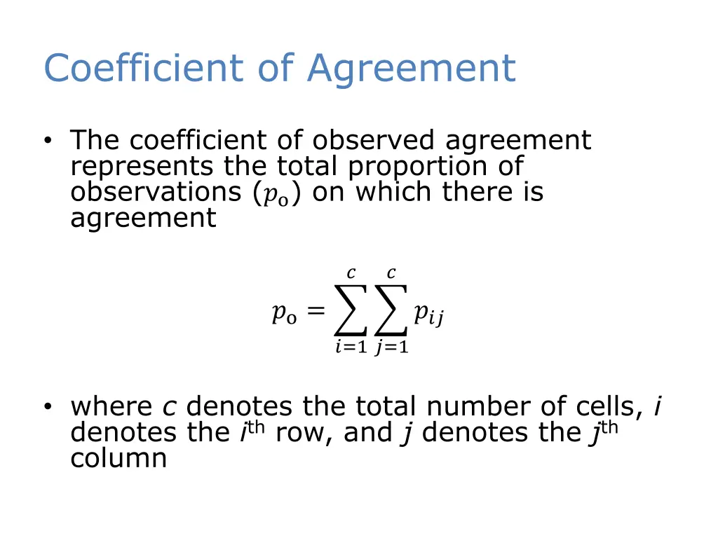 coefficient of agreement