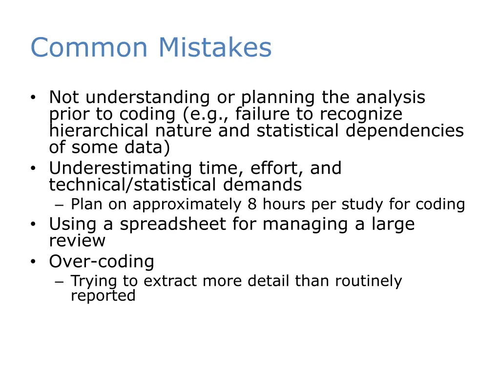 common mistakes