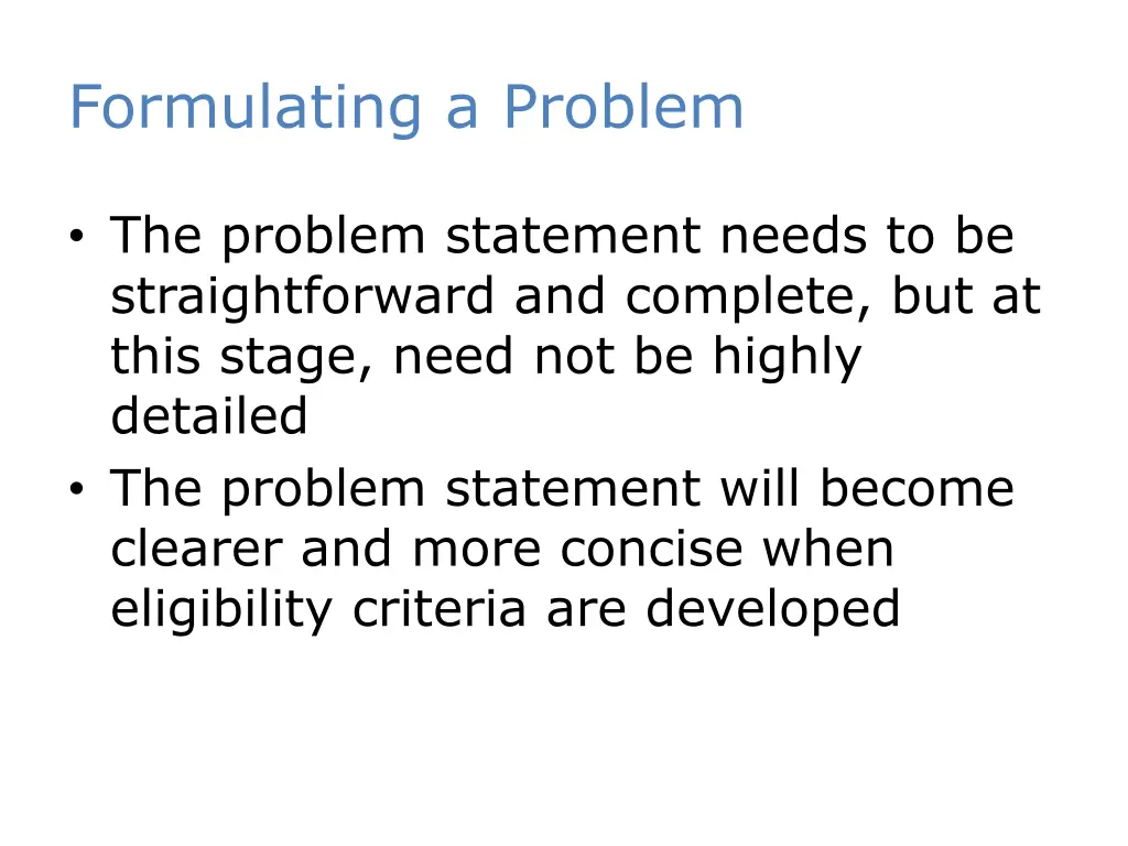 formulating a problem 1