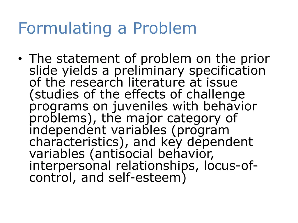 formulating a problem 3