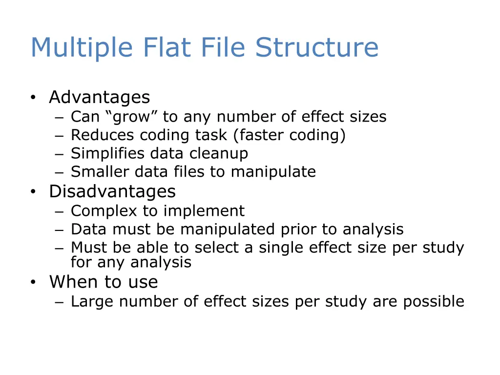 multiple flat file structure