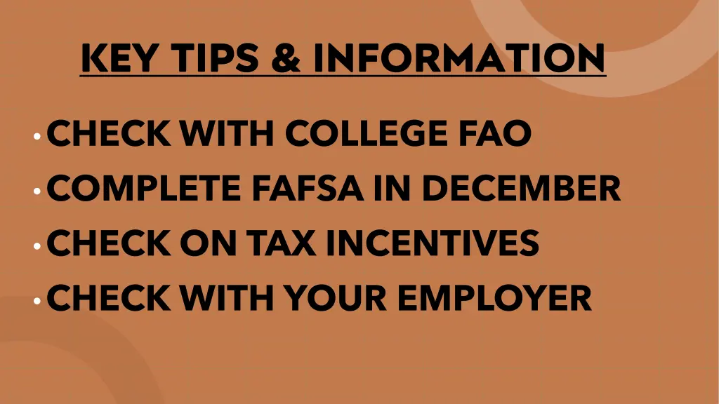 key tips information