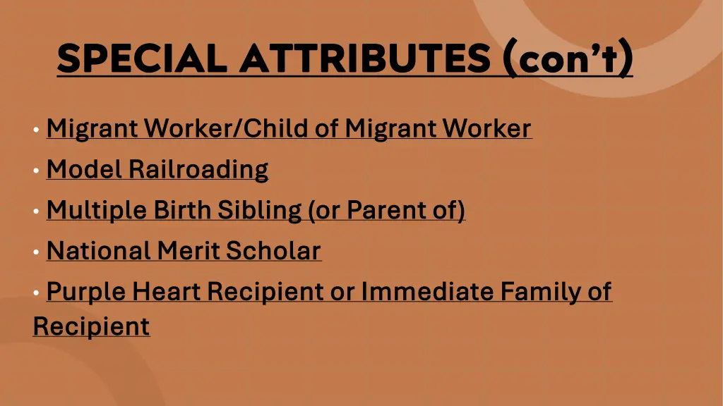 special attributes con t 4