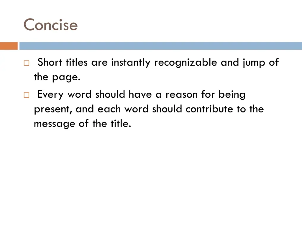 concise