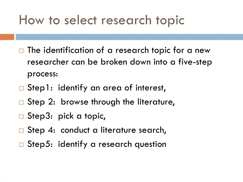 how to select research topic