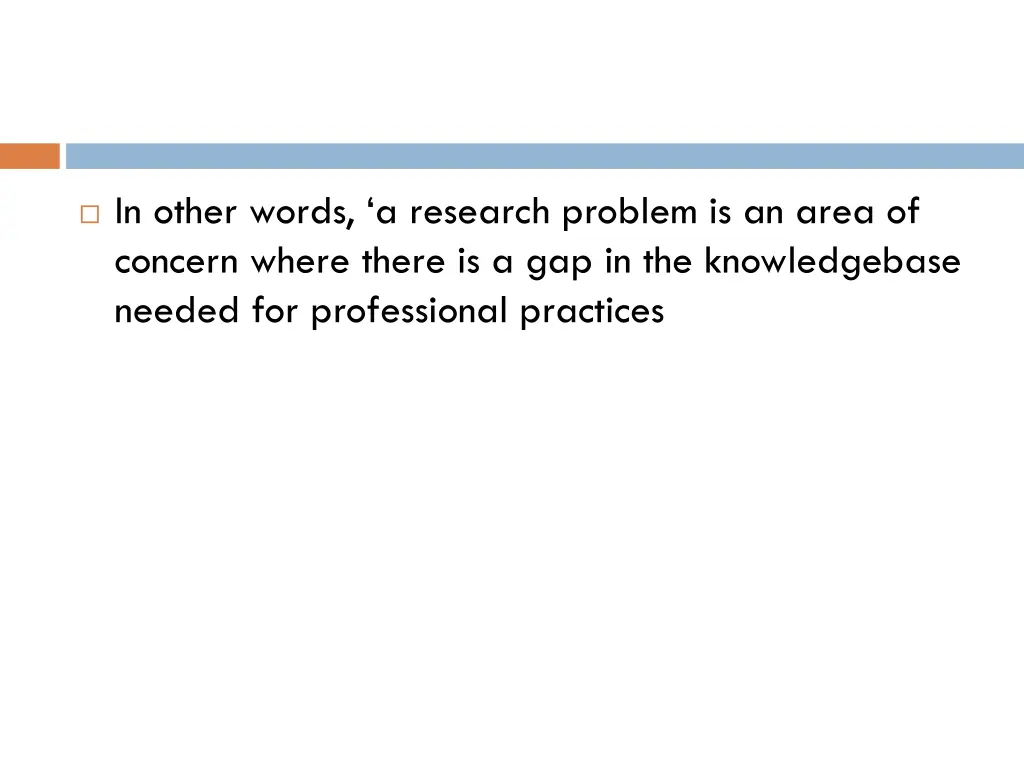in other words a research problem is an area