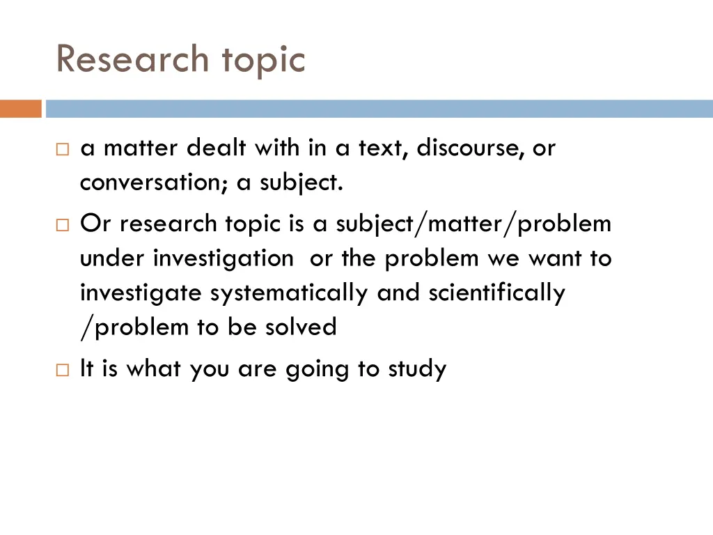 research topic
