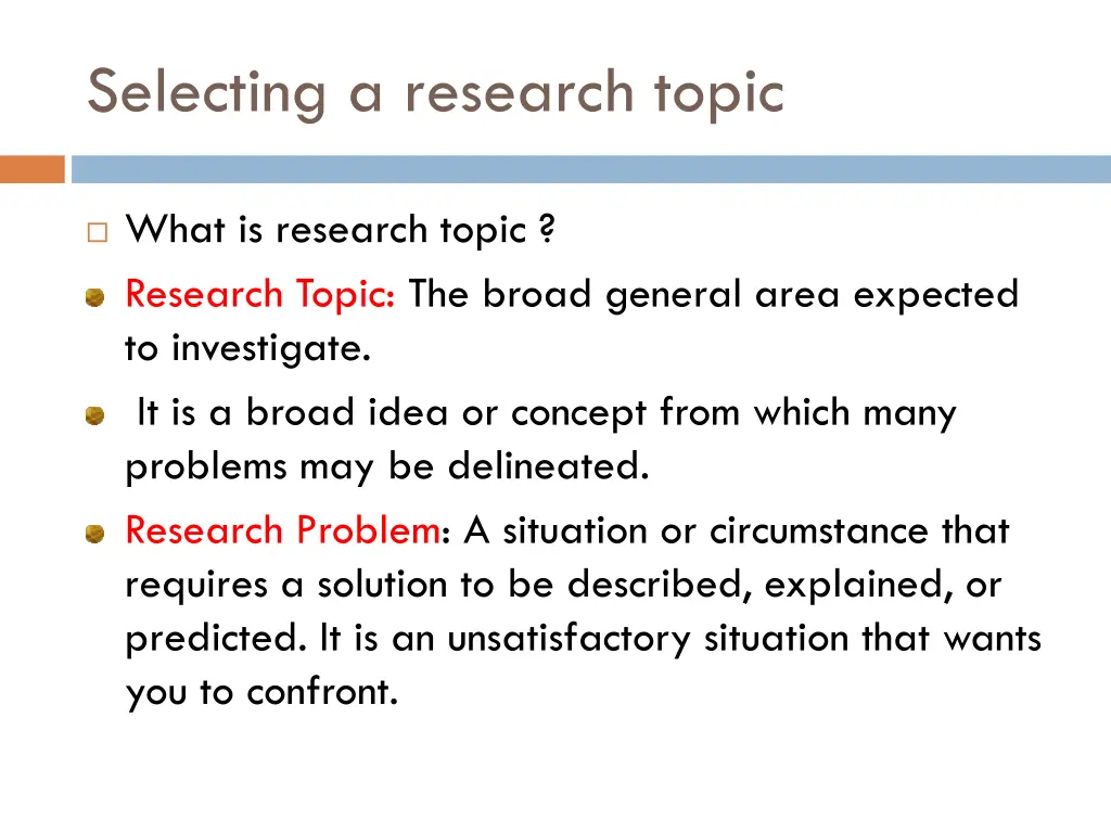 selecting a research topic