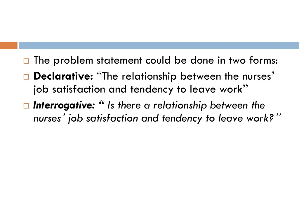 the problem statement could be done in two forms