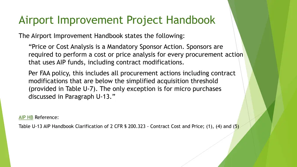 airport improvement project handbook