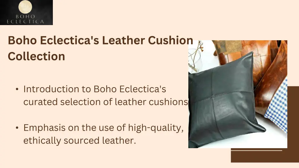 boho eclectica s leather cushion collection