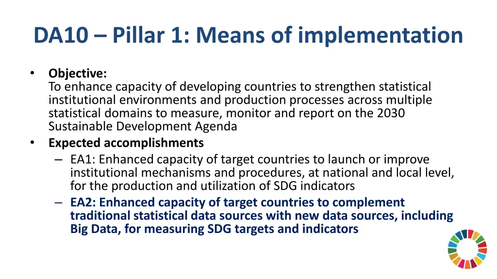 da10 pillar 1 means of implementation