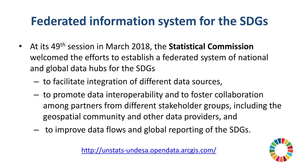 federated information system for the sdgs