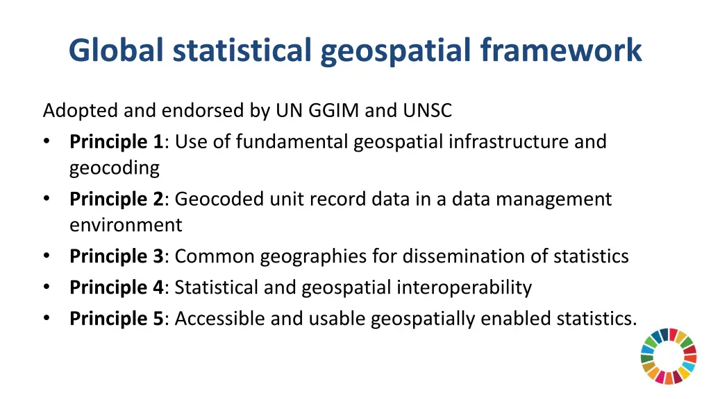 global statistical geospatial framework