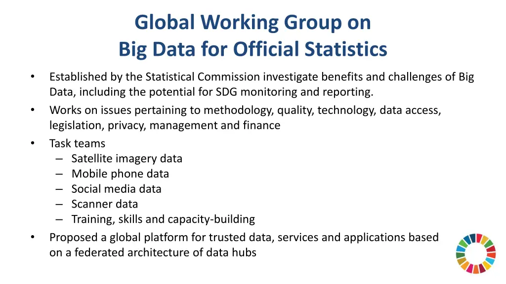 global working group on big data for official