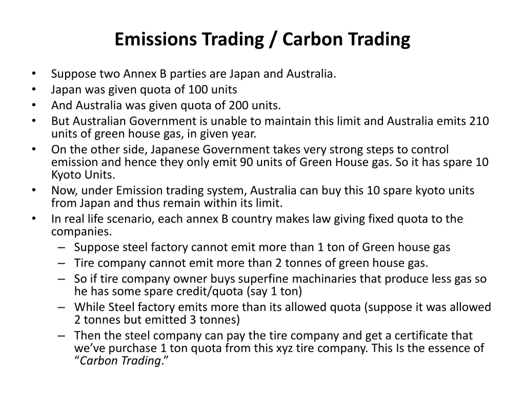 emissions trading carbon trading