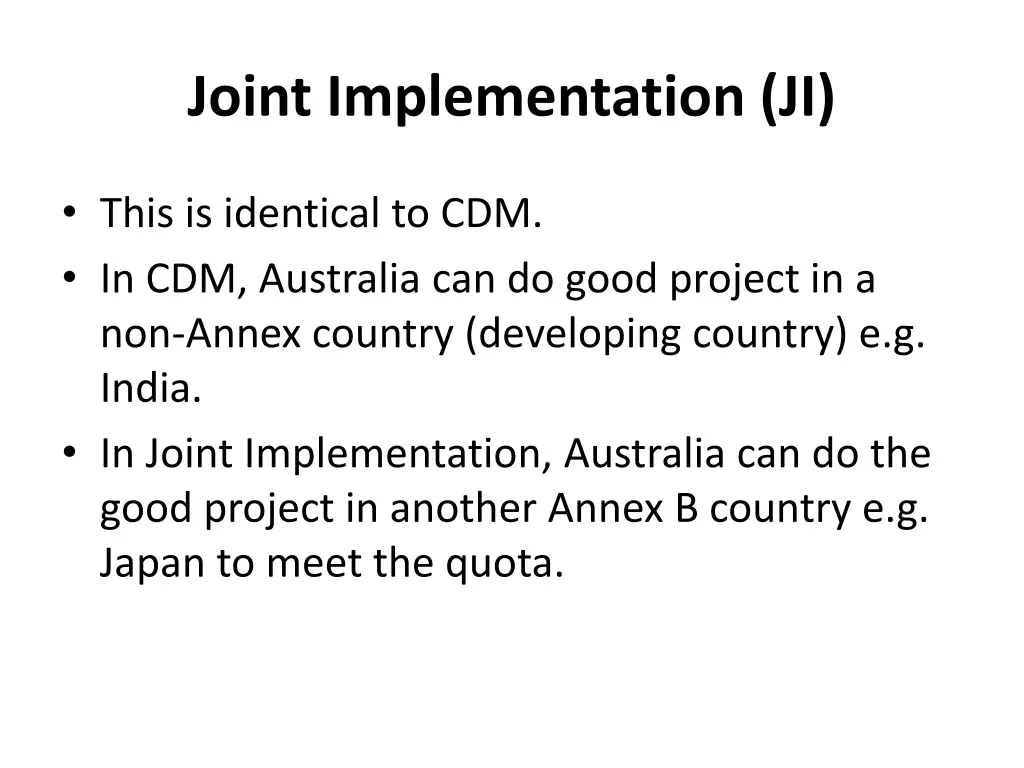 joint implementation ji
