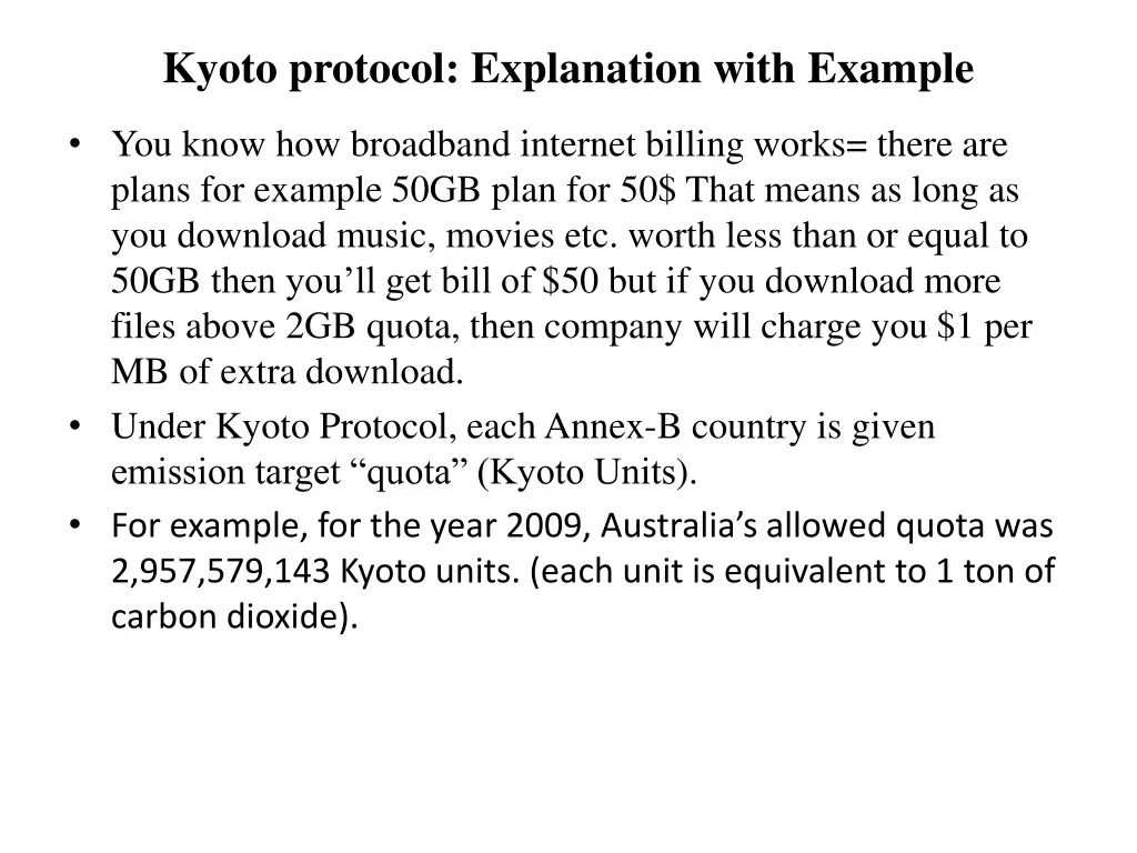 kyoto protocol explanation with example