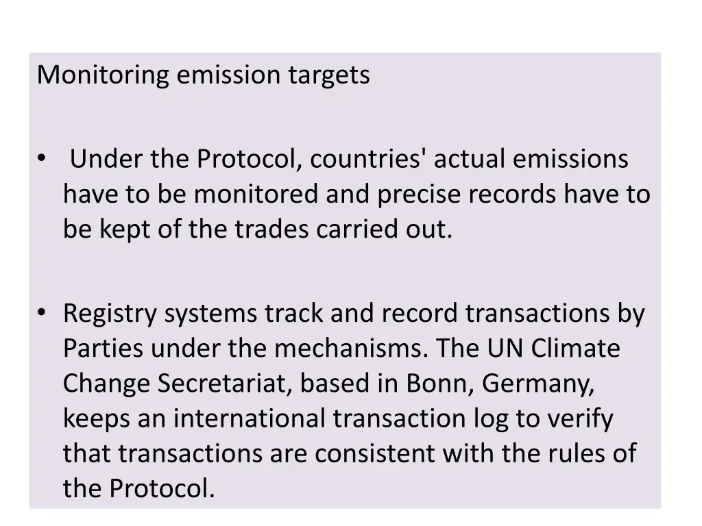 monitoring emission targets