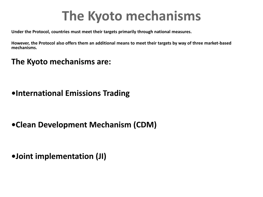 the kyoto mechanisms