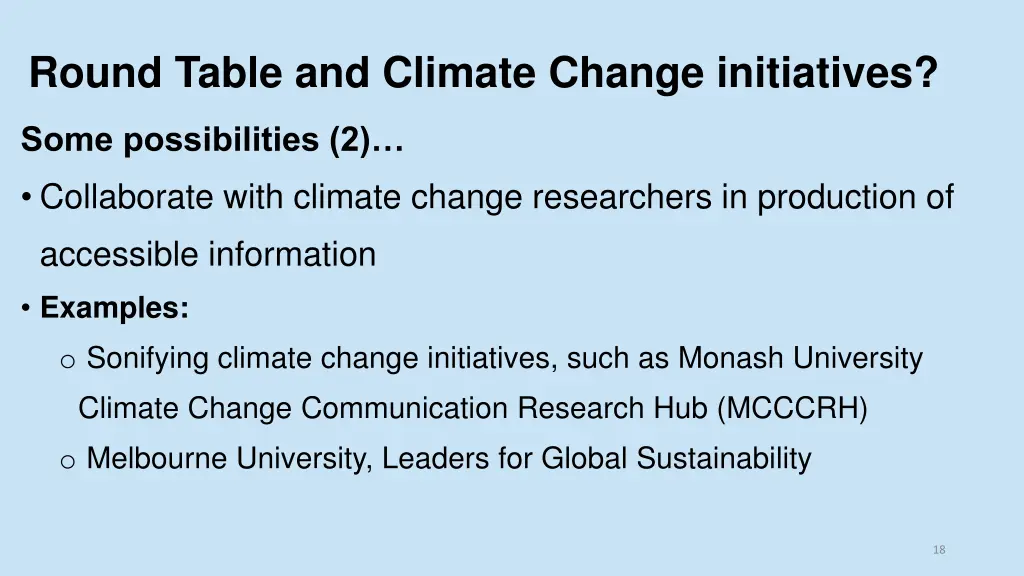 round table and climate change initiatives 1