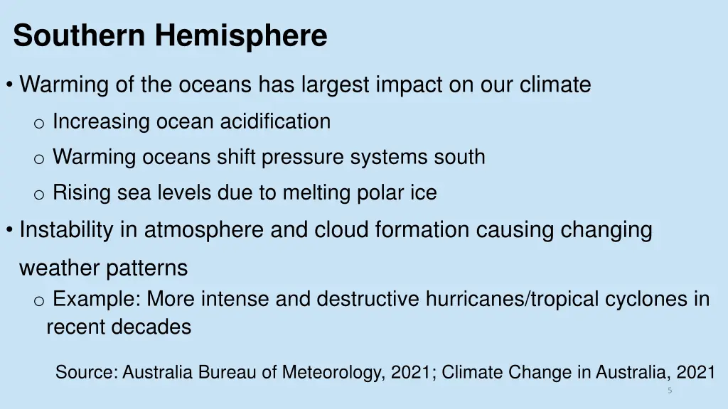southern hemisphere