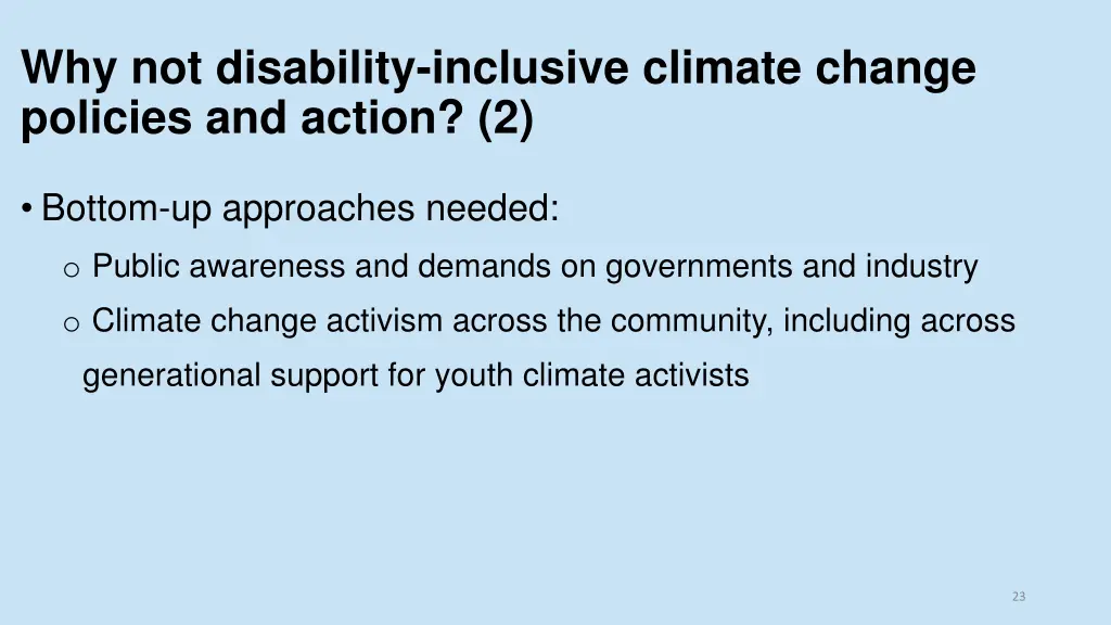 why not disability inclusive climate change 1