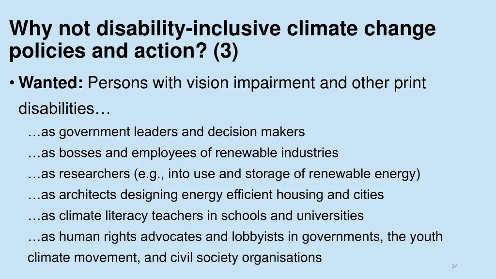 why not disability inclusive climate change 2