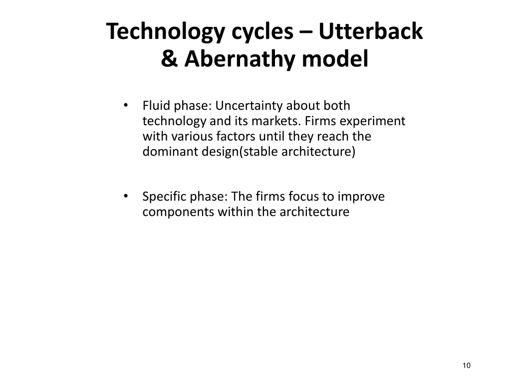 technology cycles utterback abernathy model