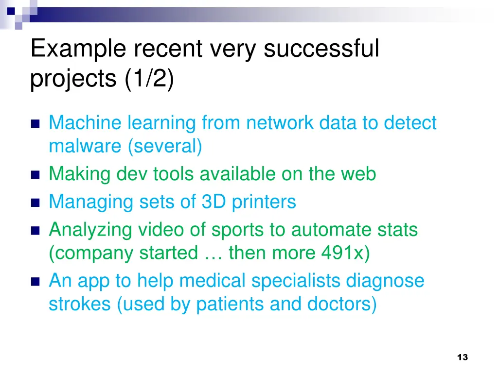 example recent very successful projects 1 2