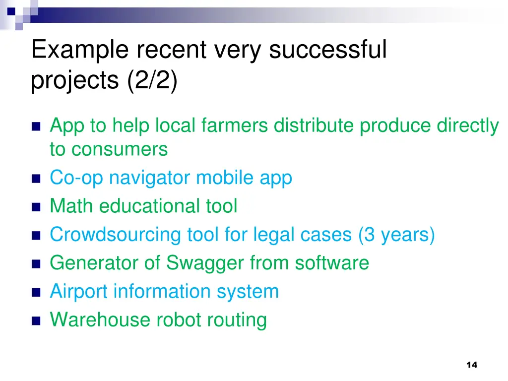 example recent very successful projects 2 2