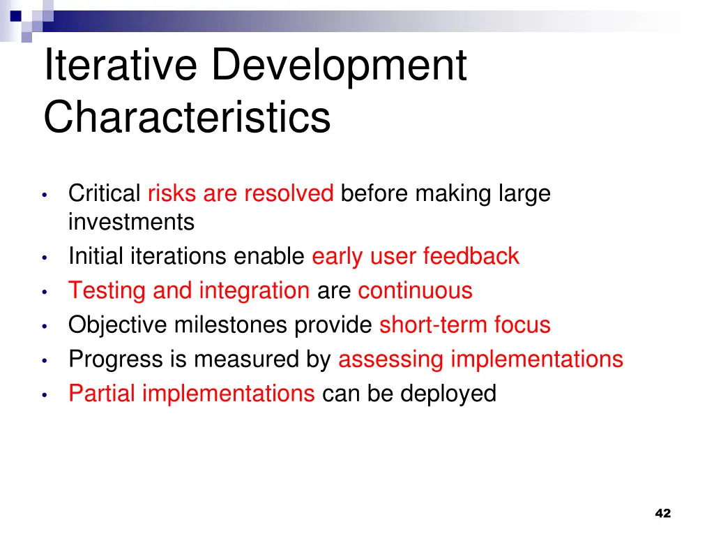 iterative development characteristics
