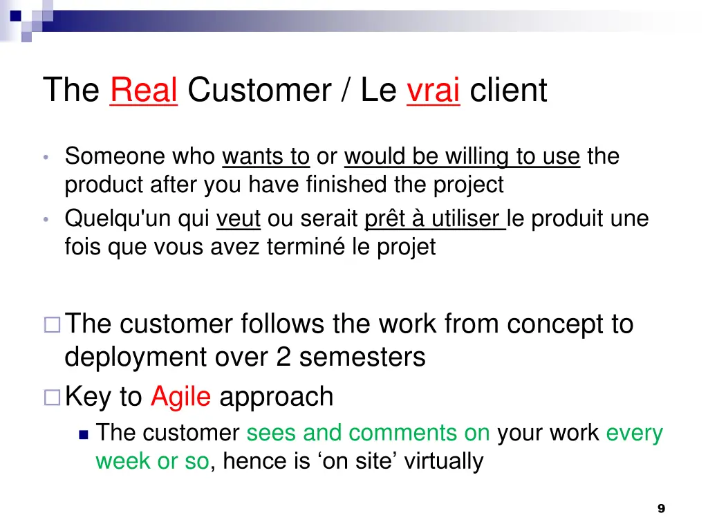 the real customer le vrai client